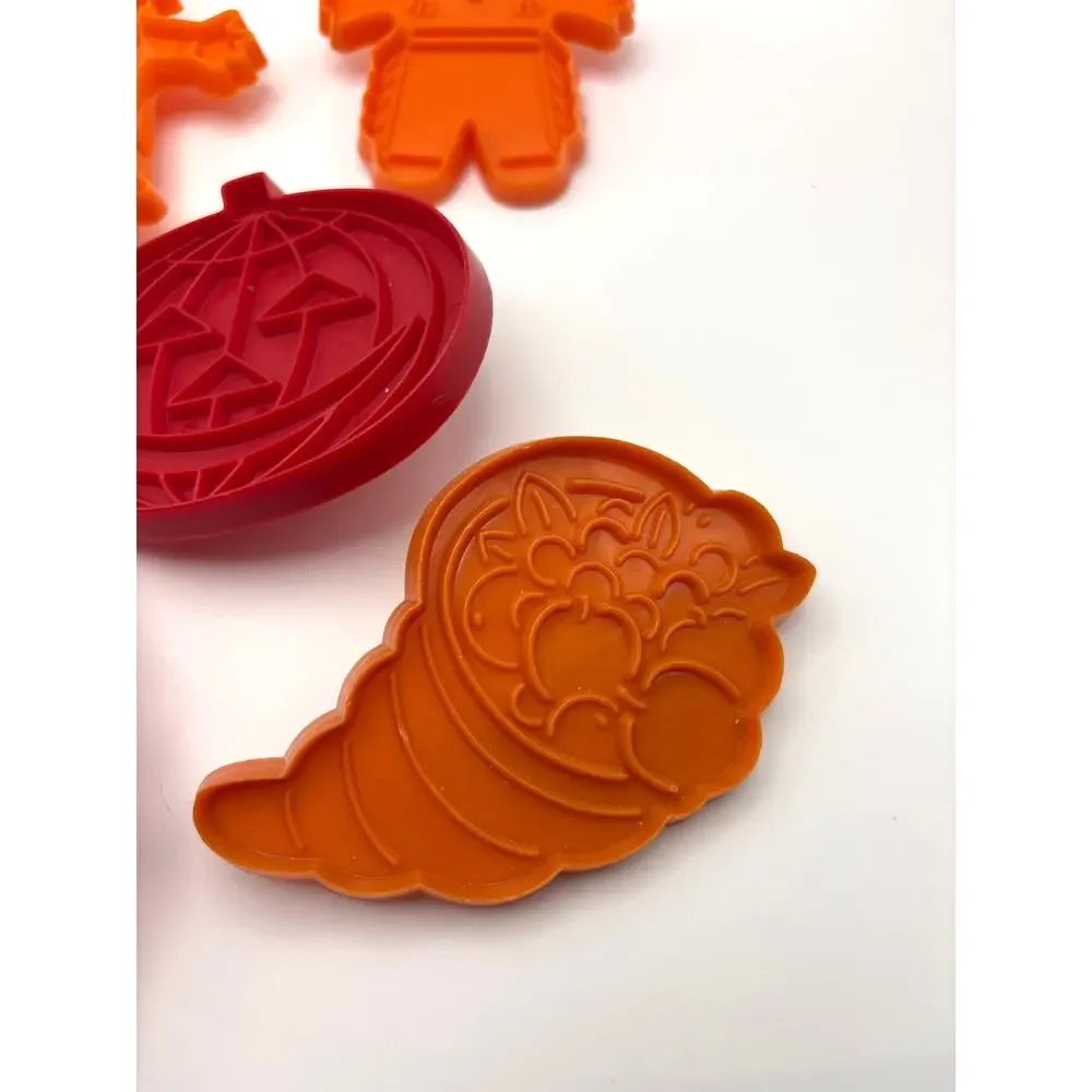 Vintage 1980s Fall Plastic Cookie Cutters Lot of 7 Hutzler & Tupperware Brands